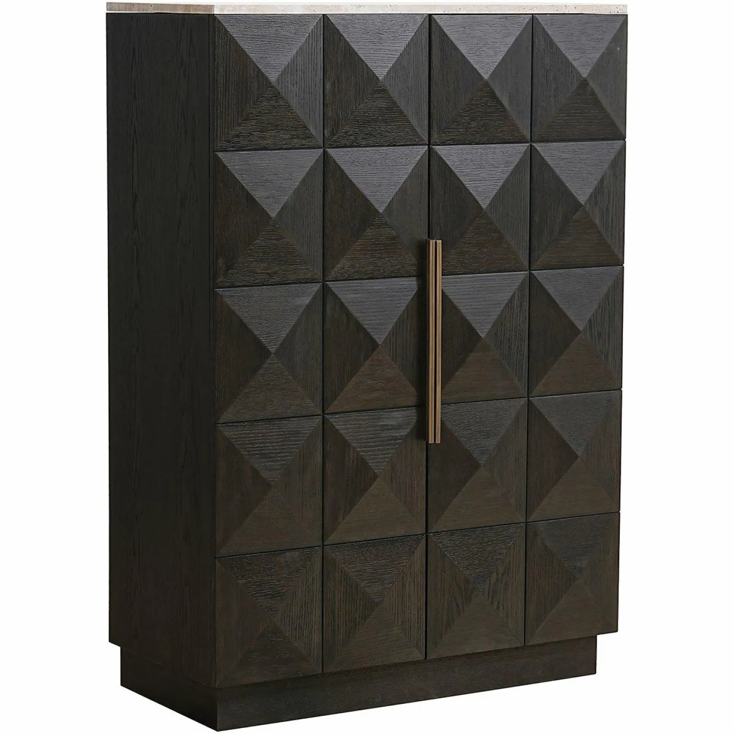 Opbergkast Claremont Eiken en travertin 139 x 95cm - Loft24.nl