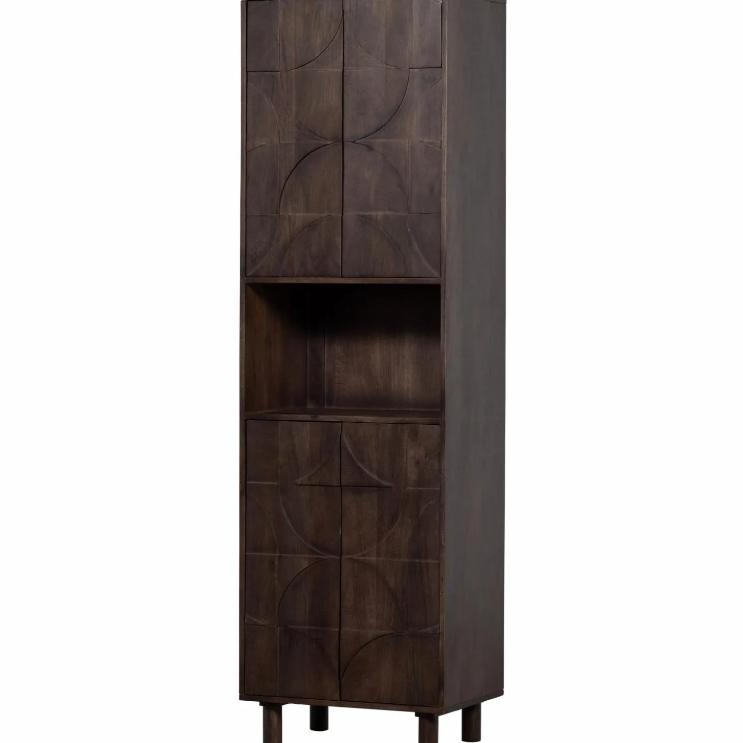Opbergkast Draw Mangohout, 200 x 60cm, kleur Walnoot - Loft24.nl