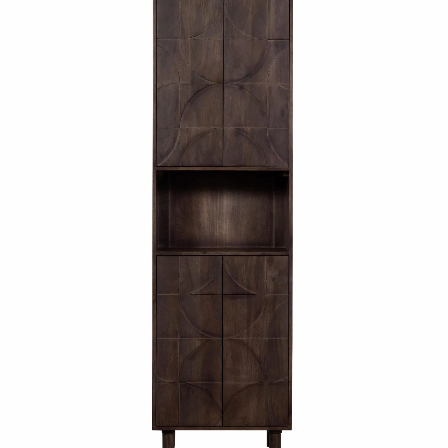 Opbergkast Draw Mangohout, 200 x 60cm, kleur Walnoot - Loft24.nl