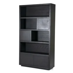 Opbergkast Helsinki Eikenhout 120 x 220 cm - Zwart - Loft24.nl