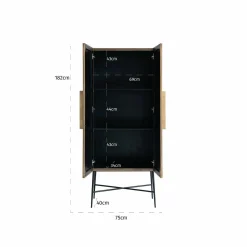 Opbergkast Ironville 75 x 182cm kleur Goud - Loft24.nl