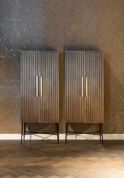 Opbergkast Ironville 75 x 182cm kleur Goud - Loft24.nl