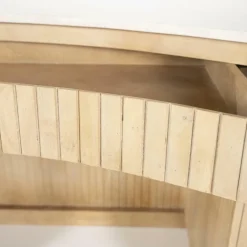 Organisch Bureau Kira Mangohout en Travertin - Naturel - Loft24.nl