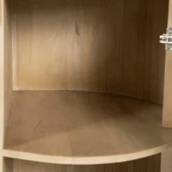 Organisch Bureau Kira Mangohout en Travertin - Naturel - Loft24.nl