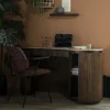Organisch Bureau Mari Mangohout en Travertin - Bruin - Loft24.nl