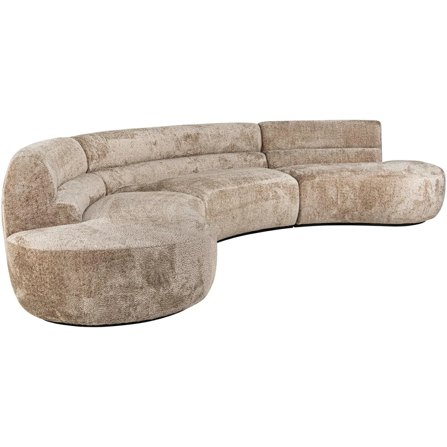 Organische Bank Colby Chenille 360cm - Naturel - Loft24.nl