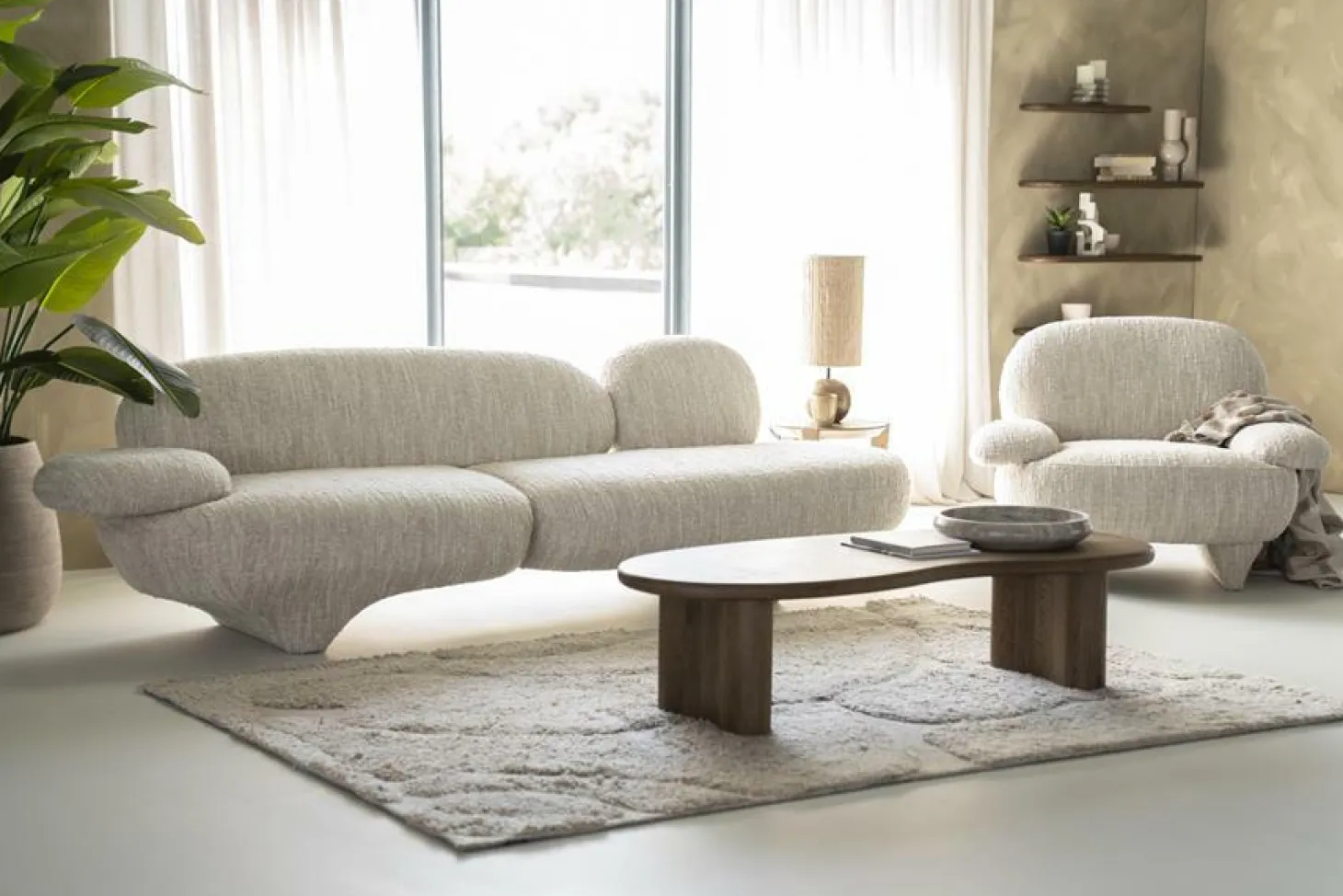 Organische Bank Jayden Beige - 265cm - Loft24.nl