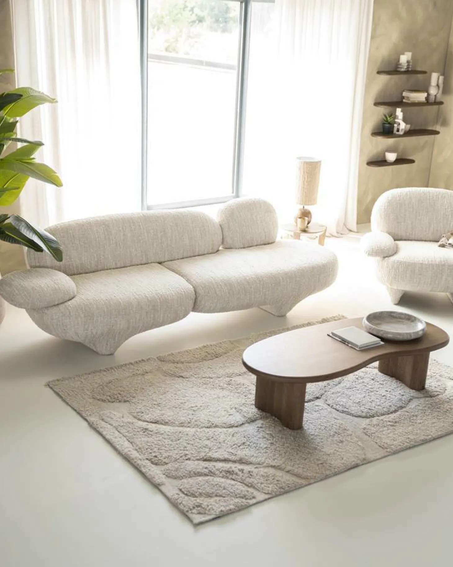 Organische Bank Jayden Beige - 265cm - Loft24.nl