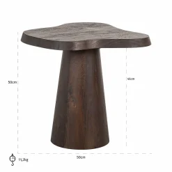 Organische Bijzettafel Odile - Mangohout - Loft24.nl