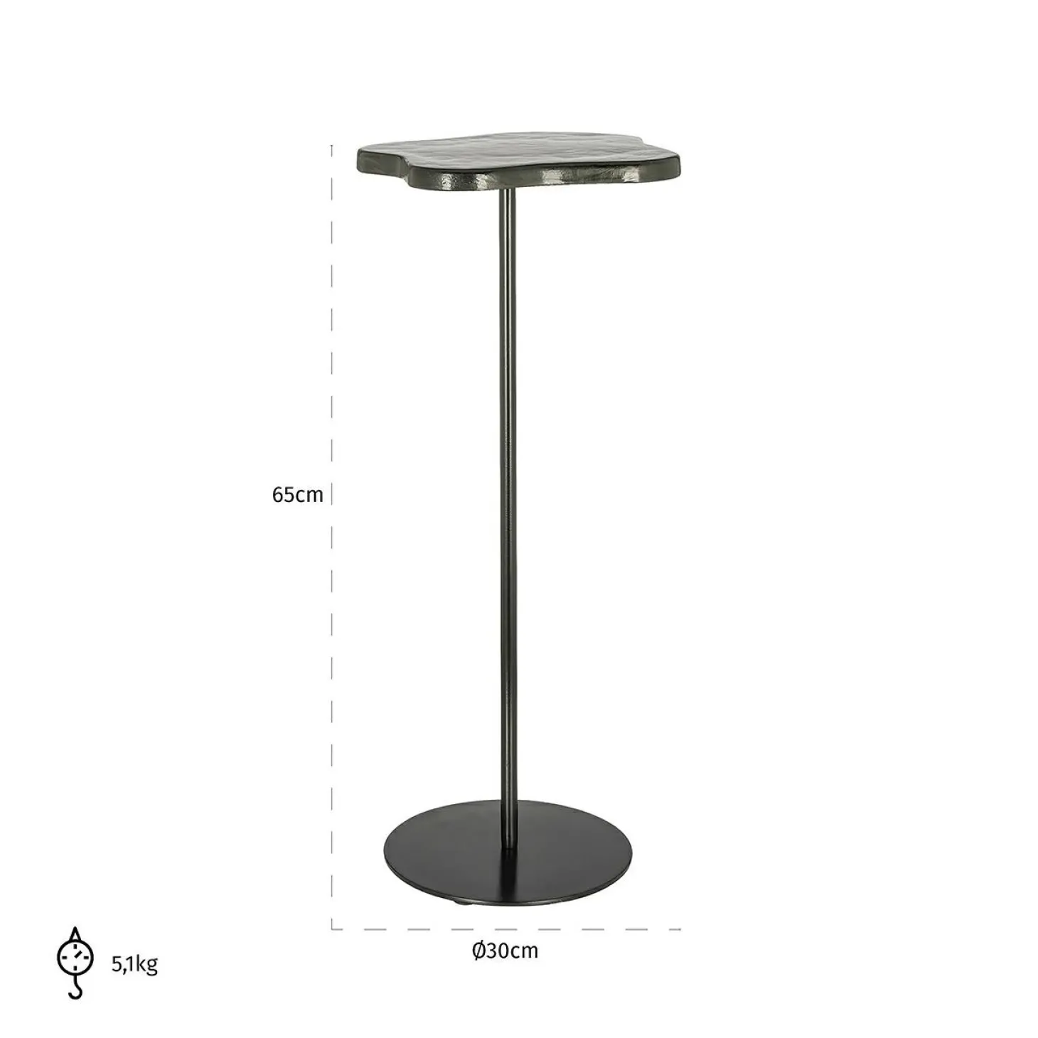 Organische Bijzettafel Tillery - Ø30 cm - Loft24.nl