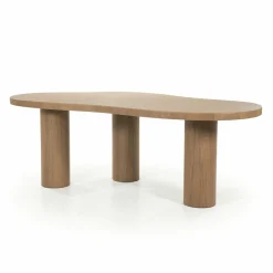 Organische Eettafel Bobbie Walnoot 215 x 110 cm - Lichtbruin - Loft24.nl