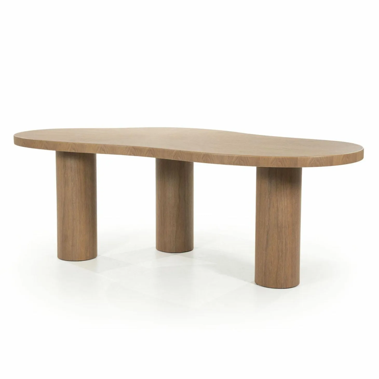 Organische Eettafel Bobbie Walnoot 215 x 110 cm - Lichtbruin - Loft24.nl