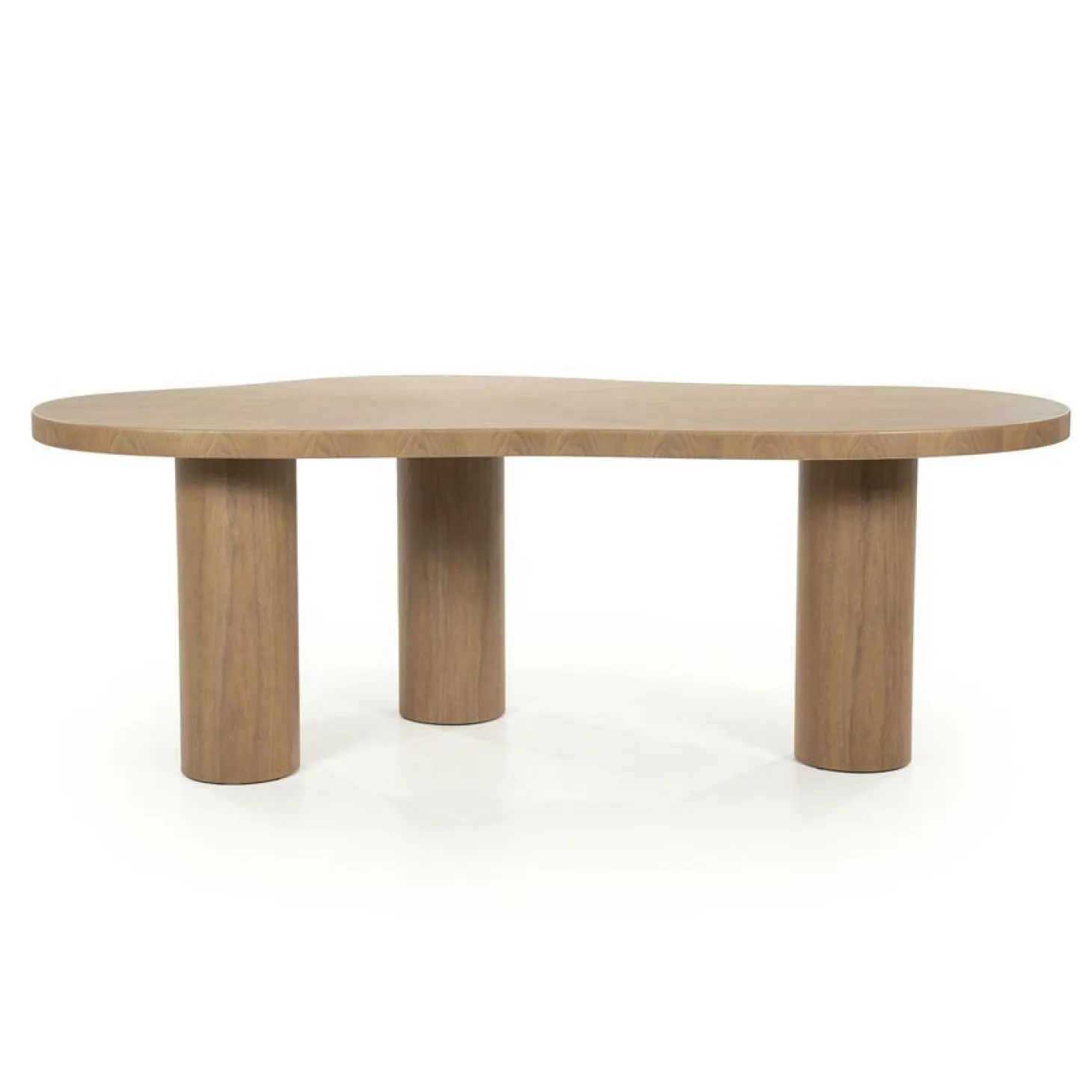Organische Eettafel Bobbie Walnoot 215 x 110 cm - Lichtbruin - Loft24.nl