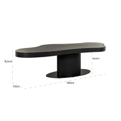 Organische Eettafel Bogor Eiken 265 x 115 cm - Dark Coffee - Loft24.nl