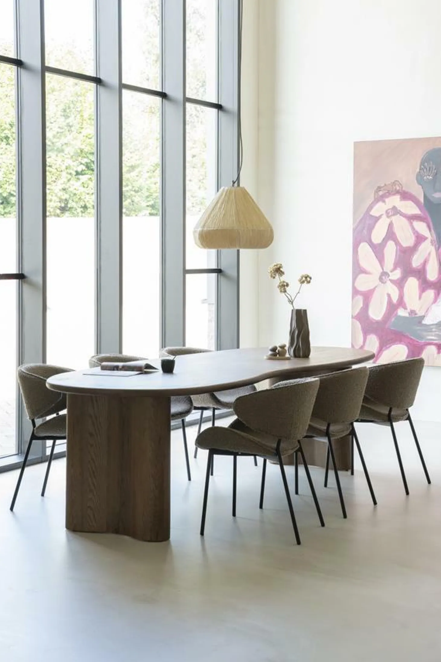 Organische Eettafel Josh 250 x 110 cm- kleur Bruin - Loft24.nl