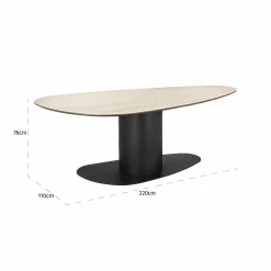Organische Eettafel Ritz Travertin 220 x 110 cm - Beige - Loft24.nl