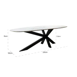 Organische Eettafel Trocadero 220 x 100 cm - Marmer - Loft24.nl