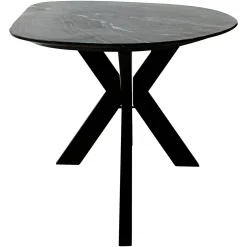 Organische Eettafel Trocadero 220 x 100 cm marmer - Zwart - Loft24.nl