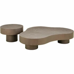 Organische Salontafel Bogor Set van 2 stuks - Bruin - Loft24.nl