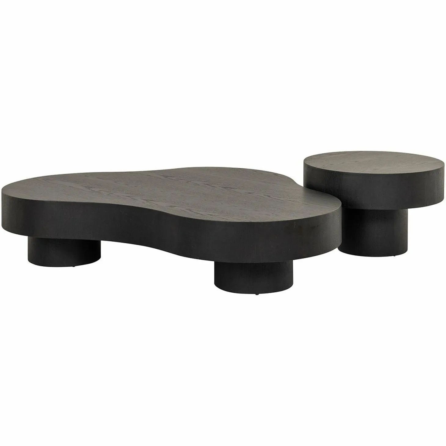 Organische Salontafel Bogor Set van 2 stuks - Zwart - Loft24.nl