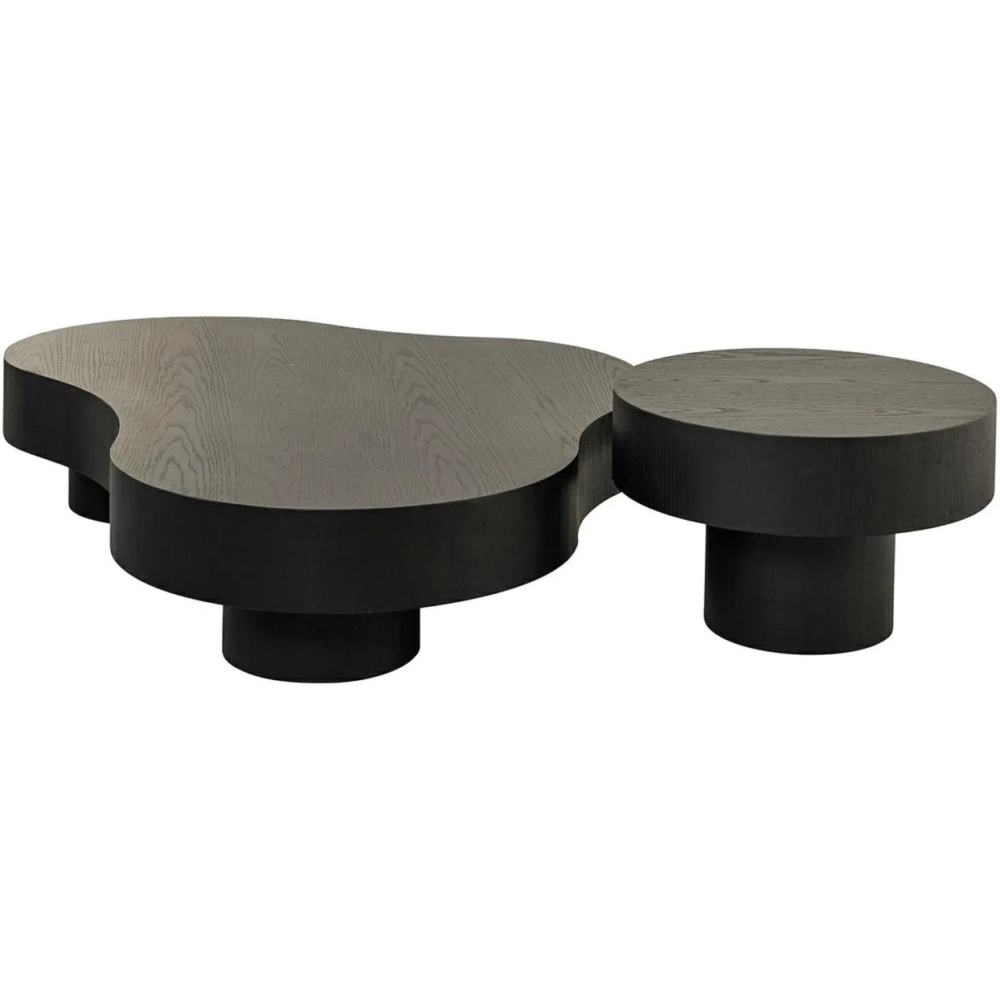 Organische Salontafel Bogor Set van 2 stuks - Zwart - Loft24.nl