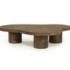 Organische Salontafel Charlie Mangohout 130 x 100cm - Lichtbruin - Loft24.nl