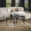 Organische Salontafel Dark Metaal Set van 3 stuks - Zwart - Loft24.nl