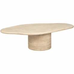 Organische Salontafel Fictus 130 x 80 cm - Faux Travertin - Loft24.nl