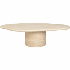 Organische Salontafel Fictus 130 x 80 cm - Faux Travertin - Loft24.nl