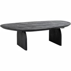 Organische Salontafel Hudson Mangohout 135 x 76cm - Zwart - Loft24.nl