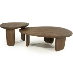 Organische Salontafel Maud Mangohout 65 x 56cm - Lichtbruin - Loft24.nl