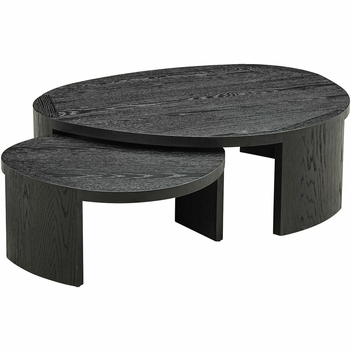 Organische Salontafel Navarino Set van 2 stuks - Zwart - Loft24.nl