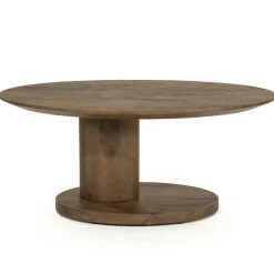 Organische Salontafel Novia Mangohout 90 x 60cm - Lichtbruin - Loft24.nl