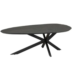 Organische Salontafel Pianella Mangohout 130cm - Zwart - Loft24.nl