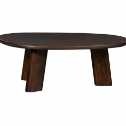Organische Salontafel Roundly Mangohout 110 x 60cm Walnoot - Loft24.nl