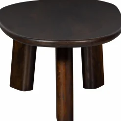 Organische Salontafel Roundly Mangohout 110 x 60cm Walnoot - Loft24.nl