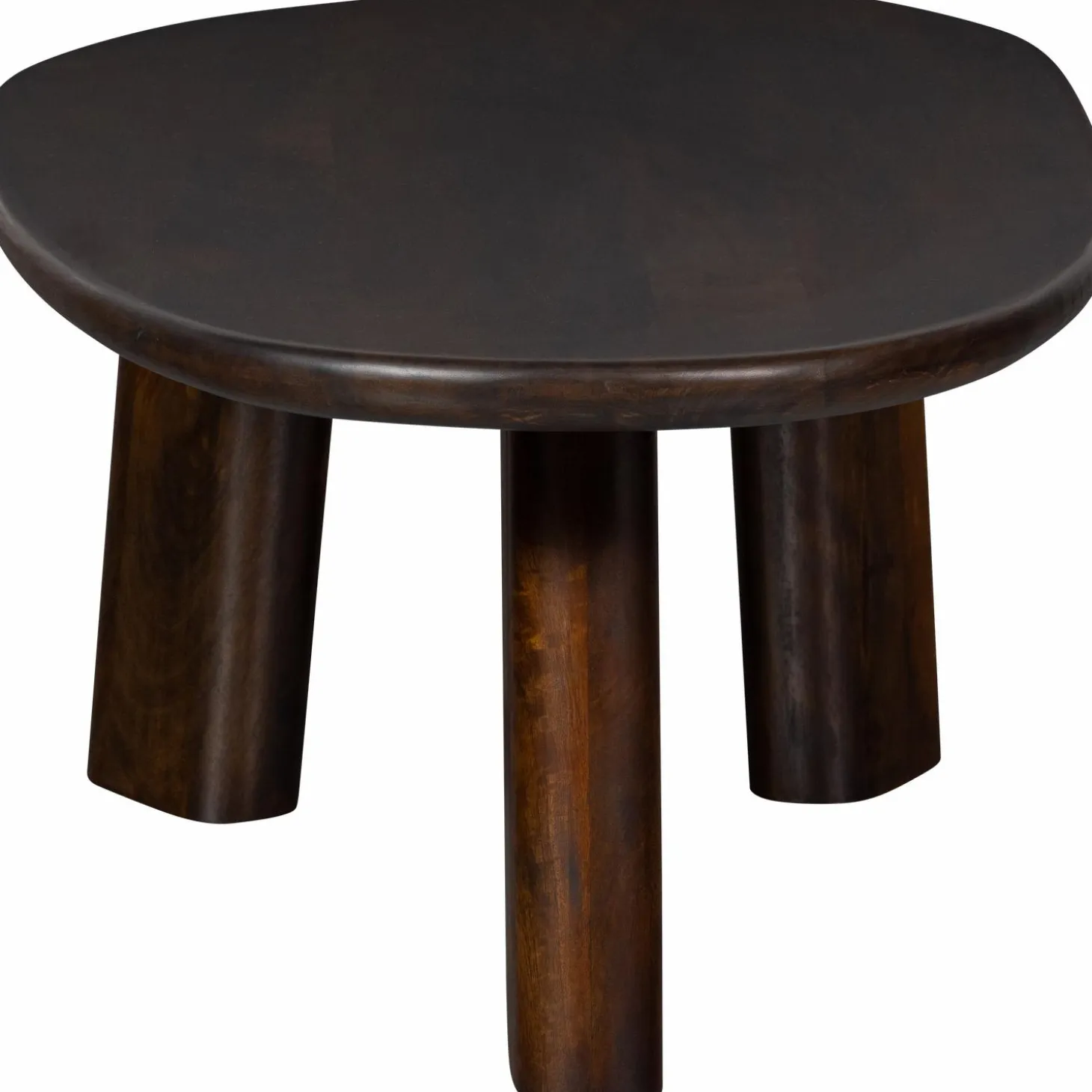 Organische Salontafel Roundly Mangohout 110 x 60cm Walnoot - Loft24.nl