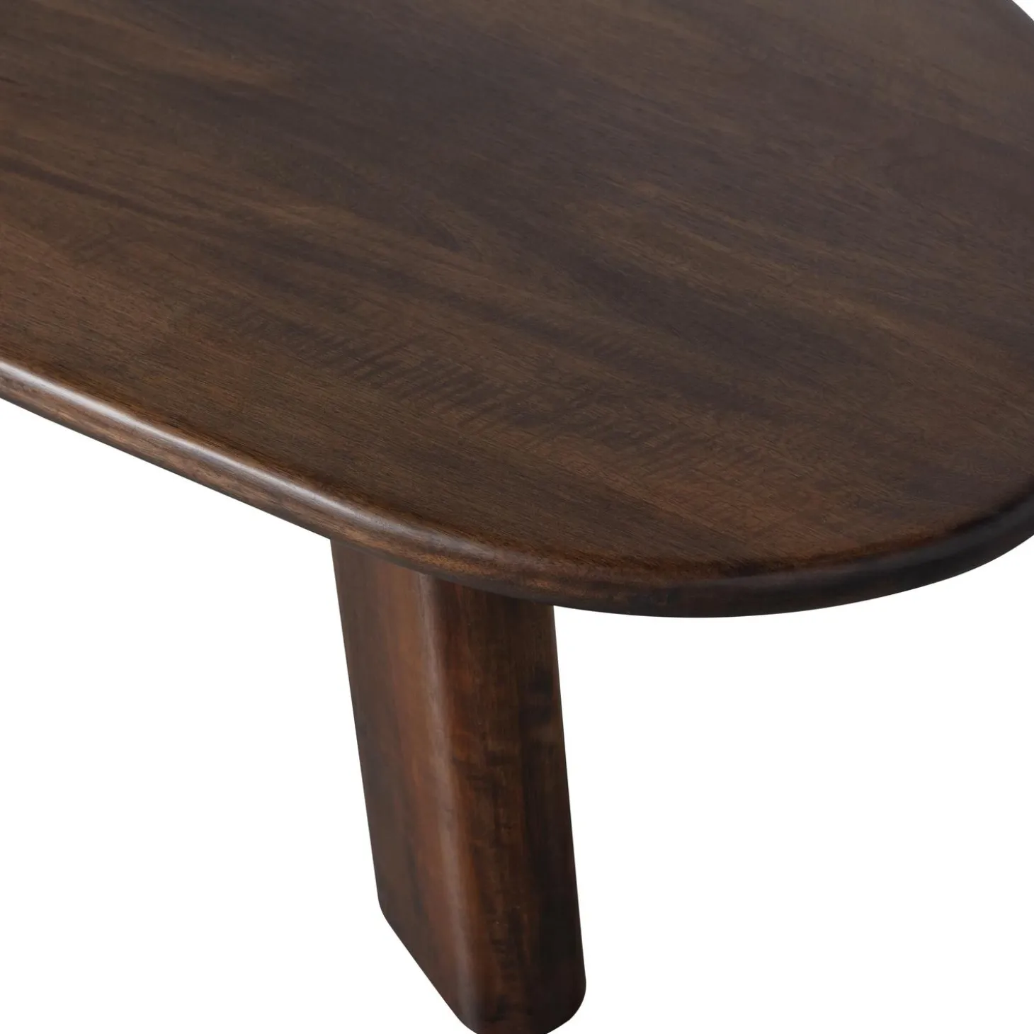 Organische Salontafel Roundly Mangohout 110 x 60cm Walnoot - Loft24.nl