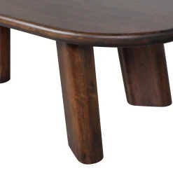 Organische Salontafel Roundly Mangohout 110 x 60cm Walnoot - Loft24.nl