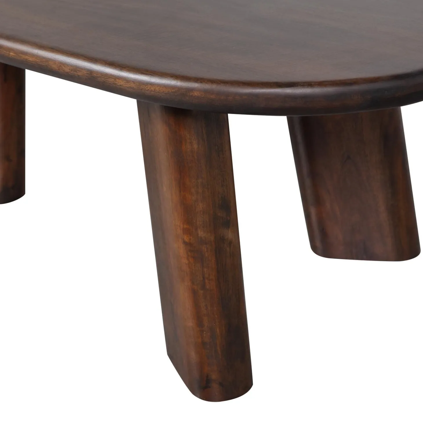 Organische Salontafel Roundly Mangohout 110 x 60cm Walnoot - Loft24.nl