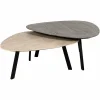 Organische Salontafel Spencer Travertin - Set van 2 stuks - Loft24.nl