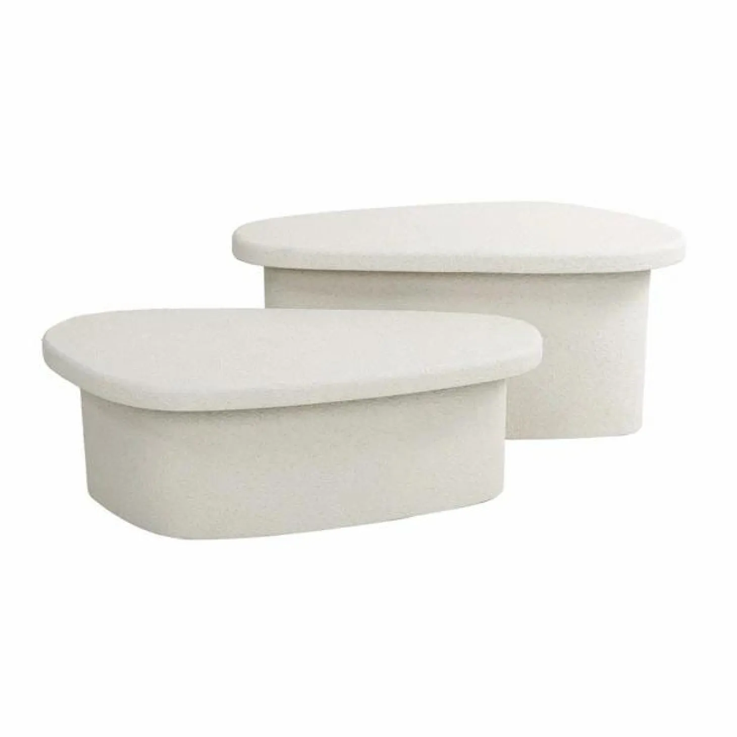 Organische Salontafel Stone Organic XL Set van 2 stuks - Wit - Loft24.nl