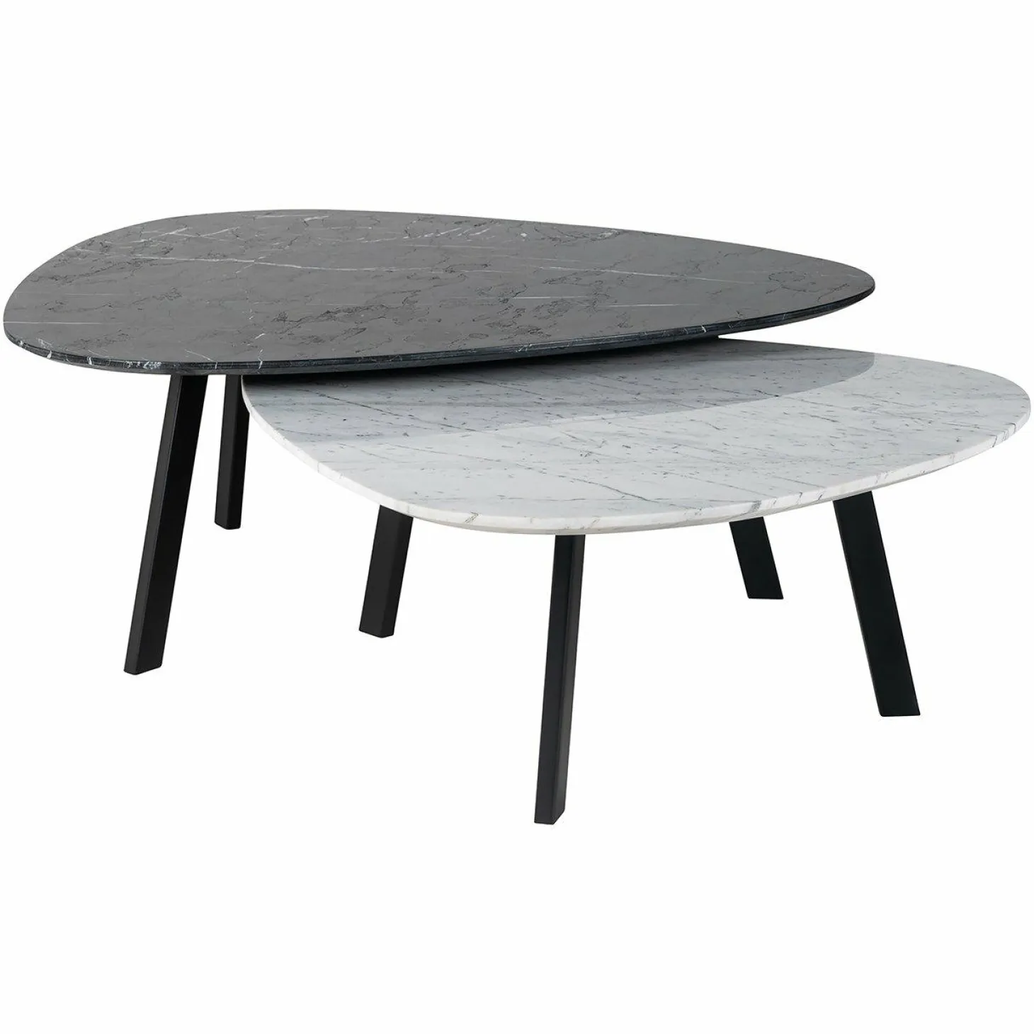 Organische Salontafel Trocadero Marmer - Set van 2 stuks - Loft24.nl
