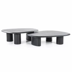 Organische Salontafel Walter Eikenhout Zwart - 106 x 88 cm - Loft24.nl
