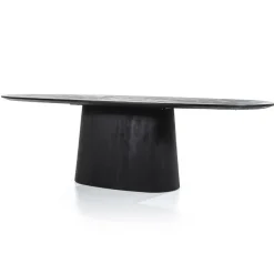 Ovale Eettafel Aron Mangohout Zwart - 200cm - Loft24.nl