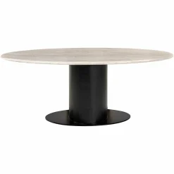 Ovale Eettafel Brodman Marmer 200 x 100 cm - Wit - Loft24.nl