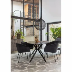 Ovale Eettafel Bruno 220 x 100cm, kleur zwart - Loft24.nl