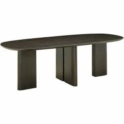Ovale Eettafel Durban 300 x 100 cm met verstelbare poten Eiken - Bruin - Loft24.nl