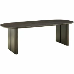 Ovale Eettafel Durban 250 x 100 cm met verstelbare poten Eiken - Bruin - Loft24.nl