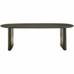Ovale Eettafel Durban 250 x 100 cm met verstelbare poten Eiken - Bruin - Loft24.nl